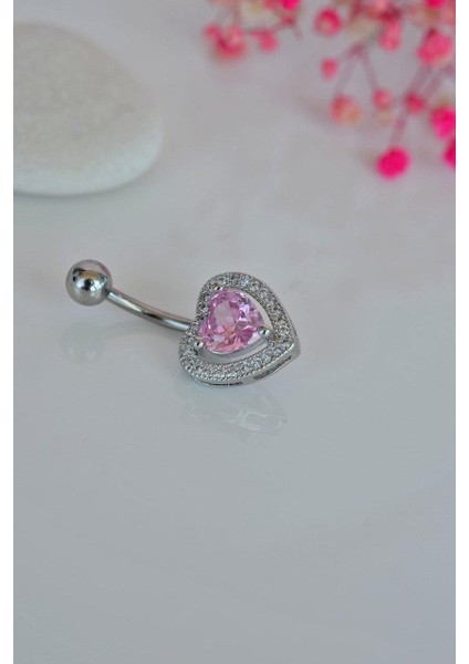 Kalp Model Pembe Taşlı Çelik Göbek Piercing fırsatları