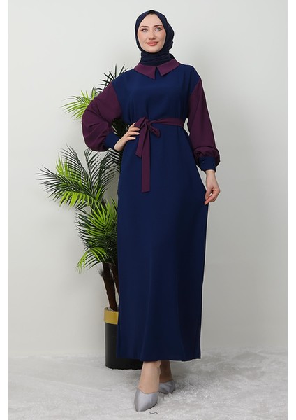 Kübra Tesettür Elbise Krem