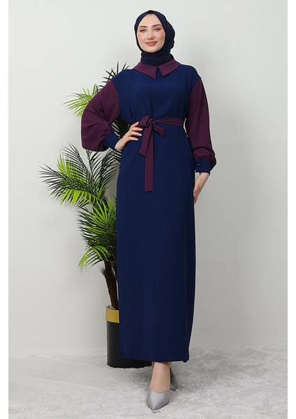 Kübra Tesettür Elbise Krem modelleri