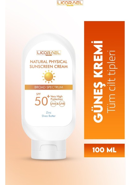 Natural Physıcal Sunscreen Cream SPF50+ 100 ml