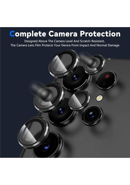 Samsung Galaxy S25 Ultra Uyumlu Kamera Koruma Lens Koruyucu Temperli Cam Uygulama Aparatlı Titanyum Renkli indirimleri