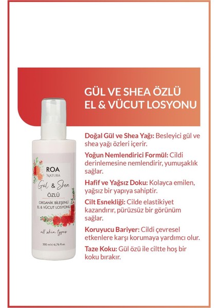 Gül ve Shea Özlü El & Vücut Losyonu fiyatları