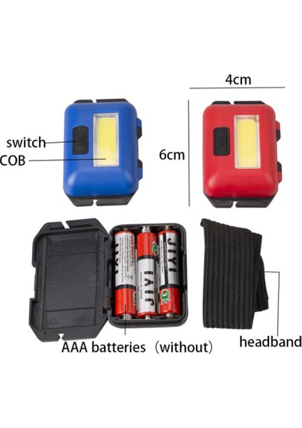 Ps-T89 Mini Pilli Cob Led 3 Mod Su Geçirmez Kafa Feneri Lambası