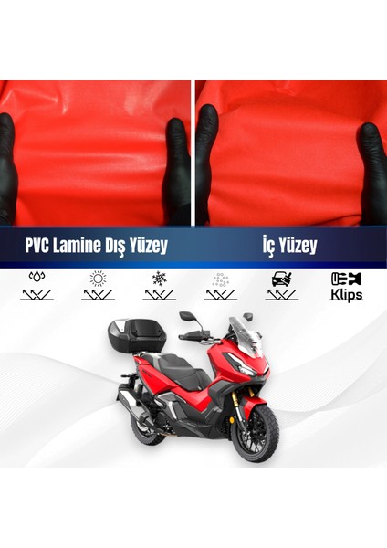 Honda X-Adv 350 Motosiklet Brandası Su Geçirmez Branda Kırmızı Branda Motor Branda Xç