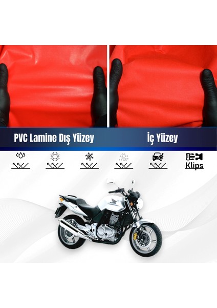 Honda Cbf 500 Motosiklet Brandası Su Geçirmez Branda Kırmızı Branda Motor Branda Xl