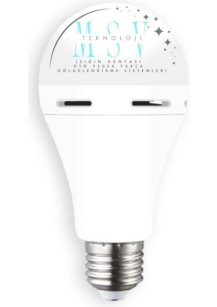 220 Volt 9 Watt Şarjlı Beyaz Işık LED Ampül E27 Duy Iç Mekan