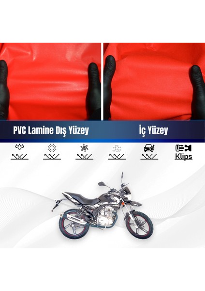 Falcon Wonder 150 Motosiklet Brandası Su Geçirmez Branda Kırmızı Branda Motor Branda Lç