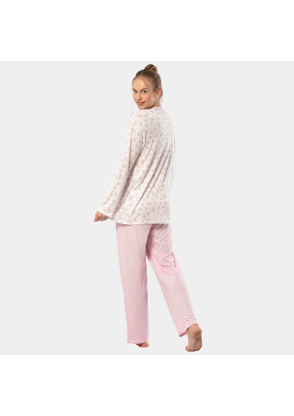 Empirme Patlı Battal Uzun Kollu Pijama Takım 3366/PEMBE indirimleri