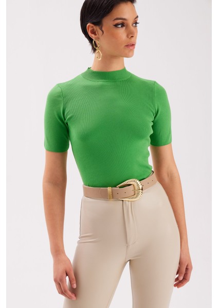 Yarım Balıkçı Triko - Yeşil