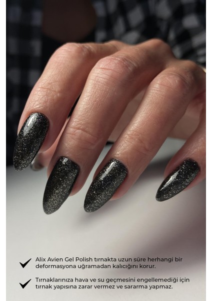 Gold Işıltılı Siyah Kalıcı Oje 108-YOĞUN Renk Veren Jel Oje 12 Ml-Nail Uv Gel Polish 108 fiyatları