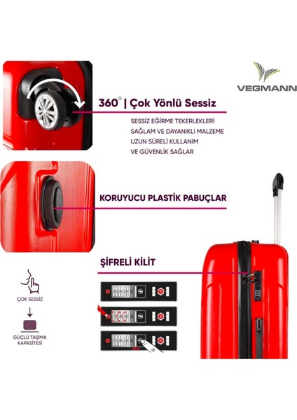 Vela Kırılmaz Dayanıklı 3'lü Valiz Seti & Bavul Seti modelleri