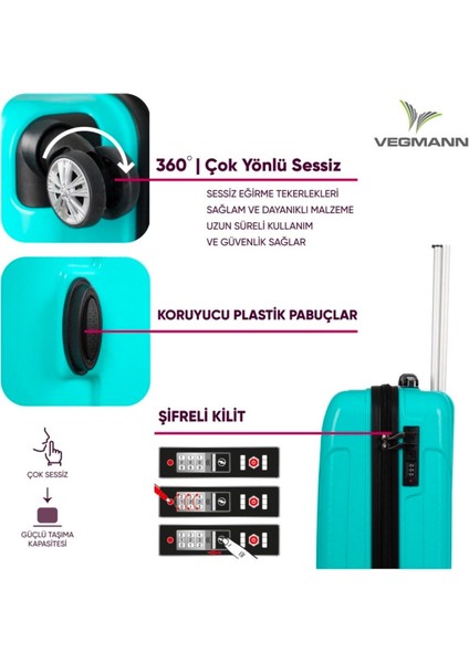 Vela Kırılmaz Dayanıklı 3'lü Valiz Seti & Bavul Seti modelleri