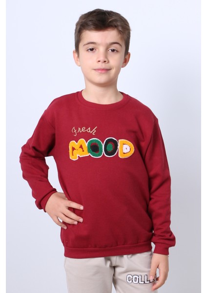 Erkek Çocuk Şardonlu Sweat Mood Nakış Detaylı Ribanalı E35