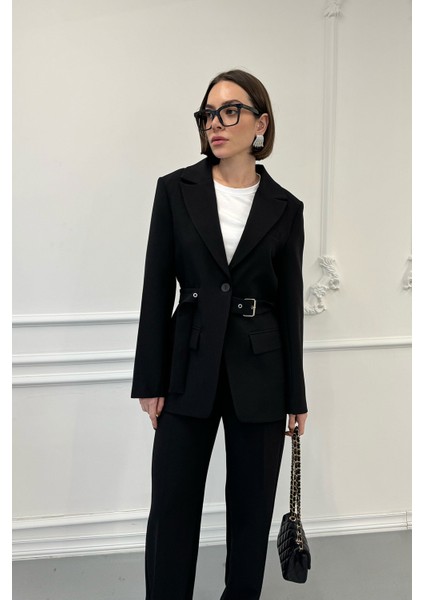 Blazer Kemer Tasarımlı Takım- Siyah modelleri