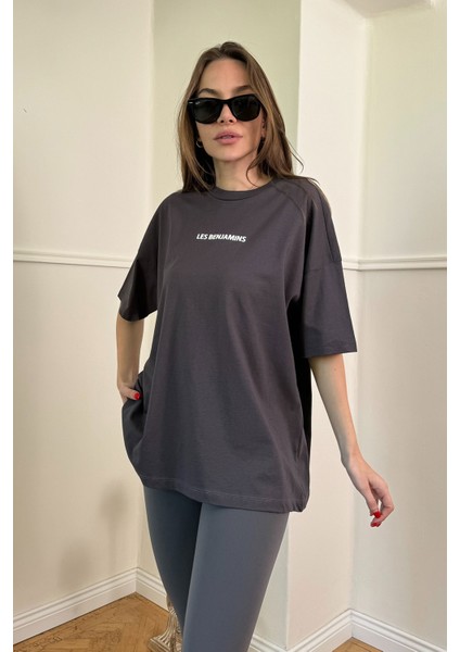 Pamuklu Baskılı Tshirt- Gri modelleri