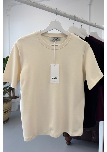 Kısa Kol Orijinal Basic Tshırt- Krem fiyatları