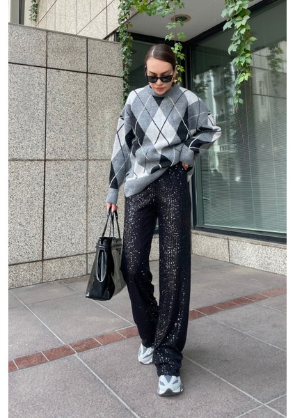 Pul Işlemeli Pantolon- Siyah fiyatları