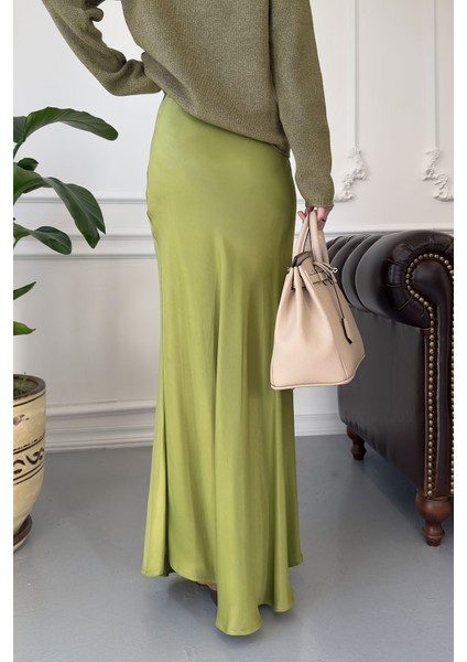 Beli Lastikli Saten Etek- Yağ Yeşili fırsatları