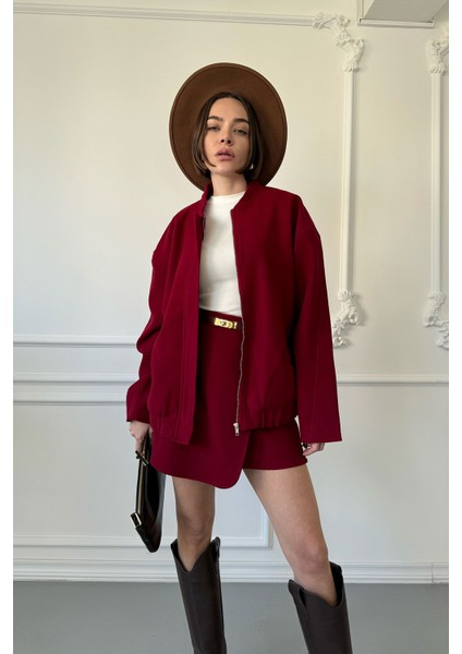 Patlı Kaşe Ceket Takım- Bordo fiyatları