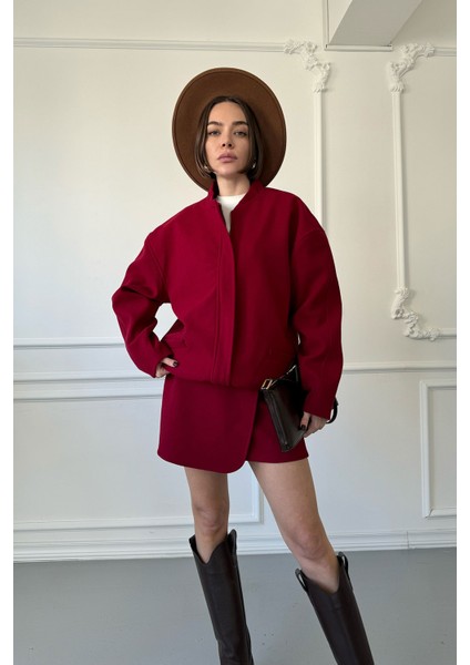 Patlı Kaşe Ceket Takım- Bordo modelleri