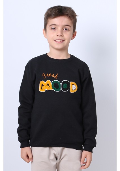 Erkek Çocuk Şardonlu Sweat Mood Nakış Detaylı Ribanalı E35