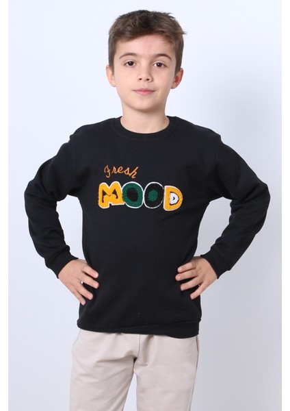 Erkek Çocuk Şardonlu Sweat Mood Nakış Detaylı Ribanalı E35