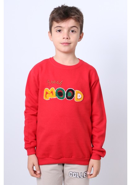 Erkek Çocuk Şardonlu Sweat Mood Nakış Detaylı Ribanalı E35