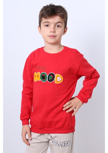 Erkek Çocuk Şardonlu Sweat Mood Nakış Detaylı Ribanalı E35 fiyatları