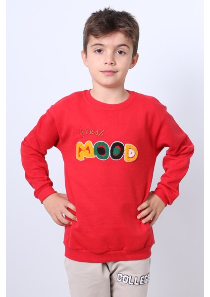 Erkek Çocuk Şardonlu Sweat Mood Nakış Detaylı Ribanalı E35 modelleri
