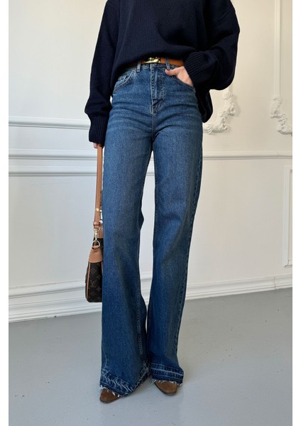 Paçası Pis Dikişli Jean- Mavi indirimleri