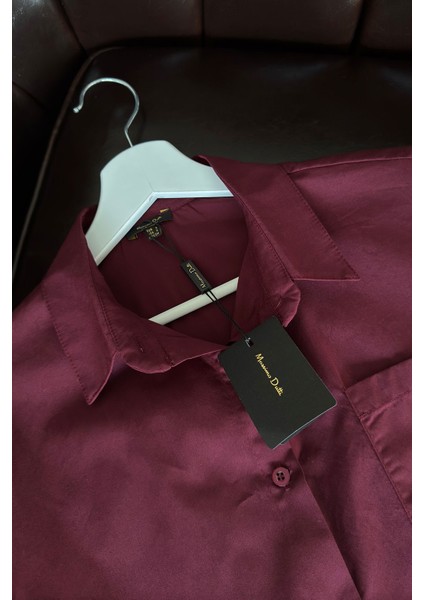 Orijinal Marka Poplin Gömlek- Bordo fiyatları