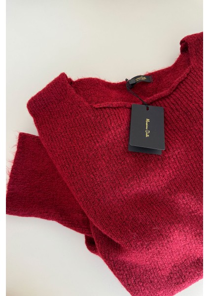 Oversize Orijinal Triko Kazak Bordo modelleri