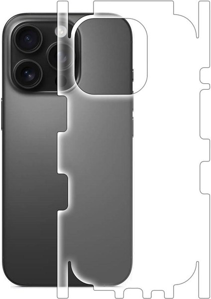Apple iPhone 16 Pro ile Uyumlu Mat Tpu Arka Kaplama 360