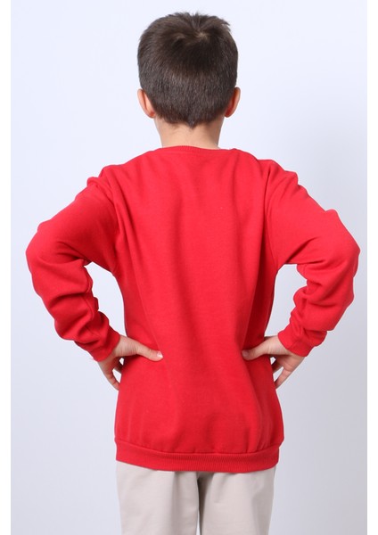 Erkek Çocuk Şardonlu Sweat Karakter Baskılı Ribanalı E34