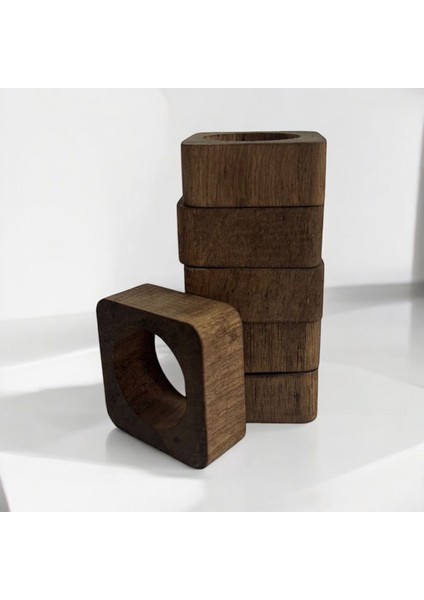 Ceviz Ağacı 6 Lı Peçete Halkası, Noçe Ceviz Peçete Halkası fiyatları