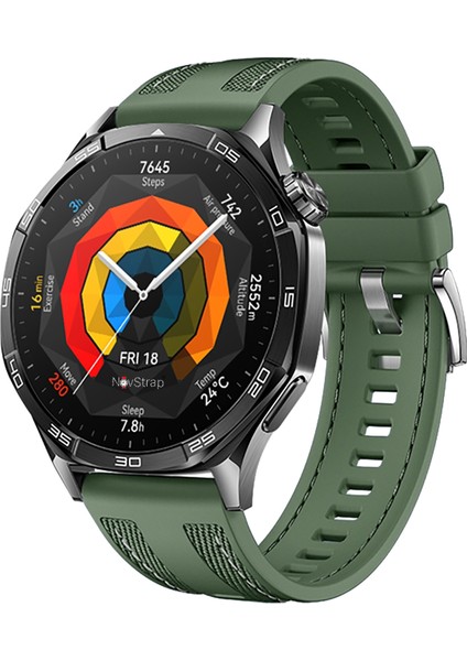 Huawei Watch Gt5 46mm Gt5 Pro Gt4 46mm Gt3 46mm Gt3 Pro Se Gt2 ile Uyumlu Kordon (22 mm) Hybrid Dikişli Kumaş Silikon