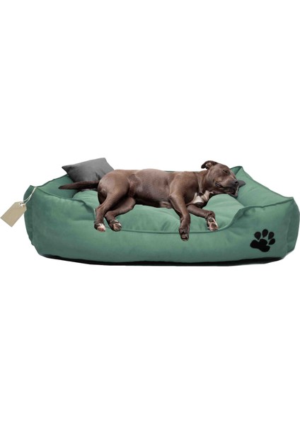 Büyük Irk Köpek Yatağı Ultrasoft Yıkanabilir Yüksek Kaliteli Kumaş Pati Işlemeli - 70 x 90 cm