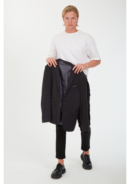 G-214 Erkek Lacivert Dar Kalıp Blazer Ceket modelleri