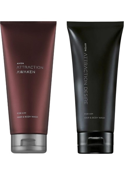 Attraction Awaken ve Desire Erkekler Için Saç ve Vücut Şampuanı 200ML Set