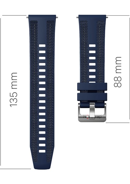 Huawei Watch Gt5 46mm Gt5 Pro Gt4 46mm Gt3 46mm Gt3 Pro Se Gt2 ile Uyumlu Kordon (22 mm) Hybrid Dikişli Kumaş Silikon