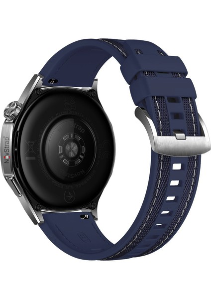 Huawei Watch Gt5 46mm Gt5 Pro Gt4 46mm Gt3 46mm Gt3 Pro Se Gt2 ile Uyumlu Kordon (22 mm) Hybrid Dikişli Kumaş Silikon