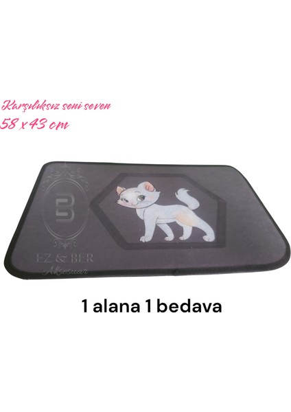 Kedi Köpek Evcil Hayvan Mama Altlığı Beslenme Paspası 58X43CM