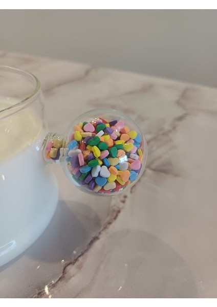 3 Farklı Renk Modeliyle 1 Adet Renkli Kulplu Cam Pipetli Büyük Boy Bardak 500 ml