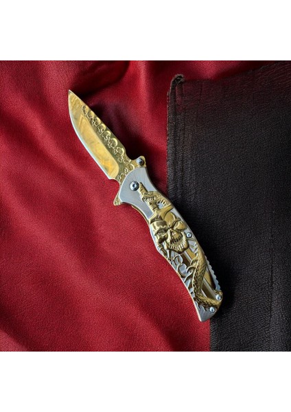 Hc 005 Gold Kurukafa Işleme Çakı