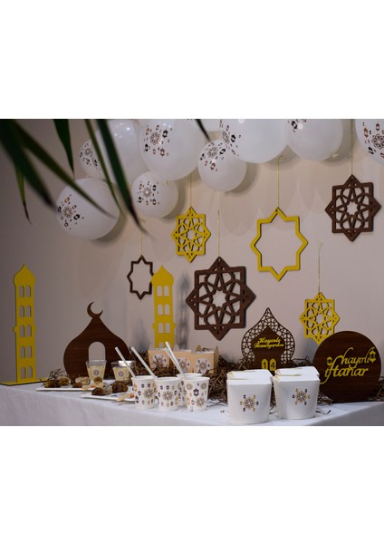 Ramazana Özel Ekolojik Tabak ve Bardak Arapça Yazılı 10'ar Adet modelleri