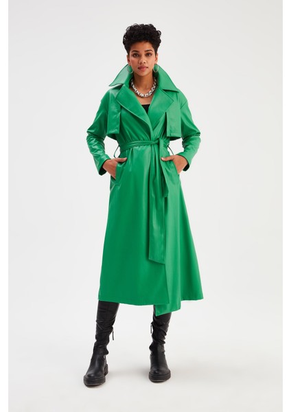 Uzun Kemerli Deri Trenç - Yeşil fırsatları