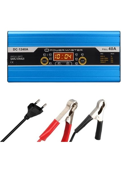 Powermaster DC-1240A 12 Volt Max 40 Amper Digital Ekranlı Akıllı Kuru - Asit - Jel Akü Şarj Cihazı