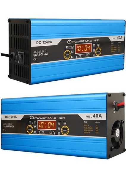 Powermaster DC-1240A 12 Volt Max 40 Amper Digital Ekranlı Akıllı Kuru - Asit - Jel Akü Şarj Cihazı