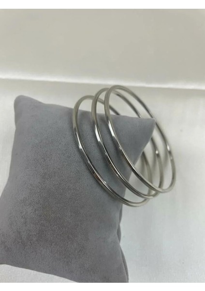 Çelik Gümüş Renk Ajda Bilezik-6,5boy (3’lü satılmaktadır)