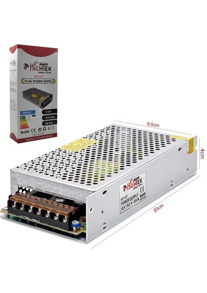 HT-1117 Metal Kasa Adaptör 12 Volt 16.5 Amper